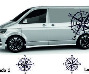 Stickers camper para Volkswagen California Beach rosa de los vientos